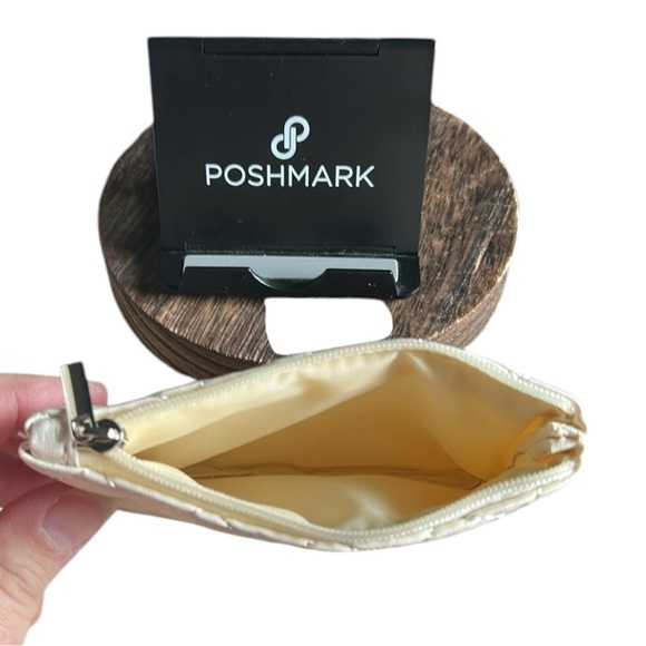 Sling Bag Beige, Quilted Faux Leather Coin Purse, Rhinestone Heart Keychain Set - Picture 7 of 15